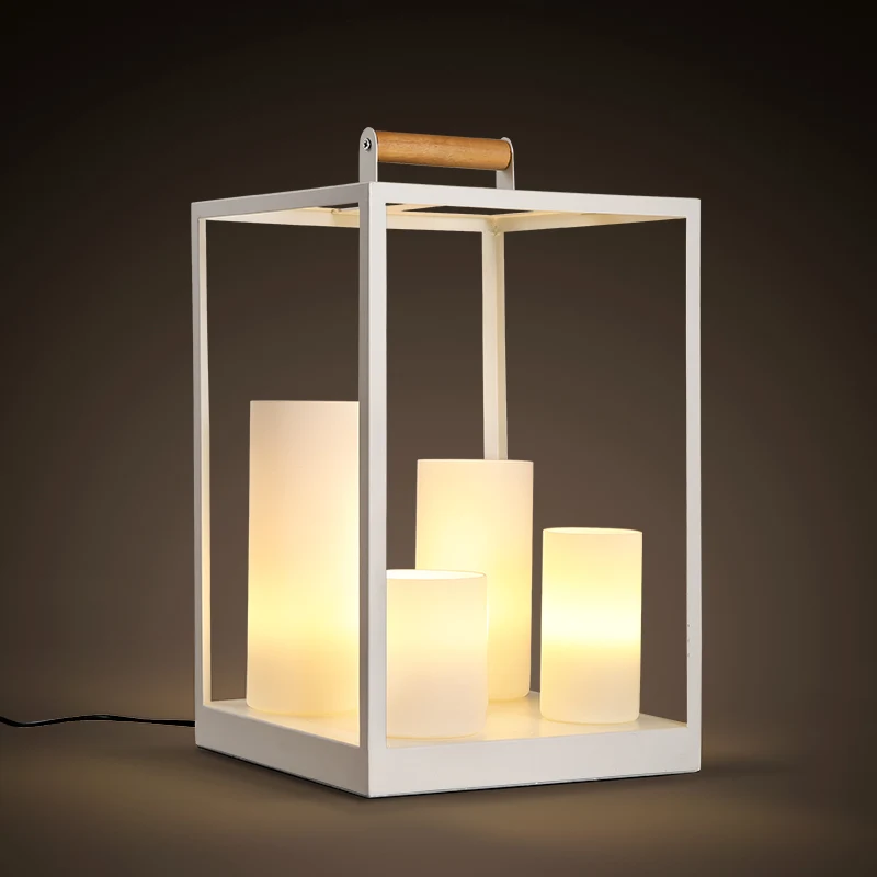 

creative modern white table lamps living room bedroom bedside lamp Iron Candle desk lamps creative bar E14 table light ZA9837