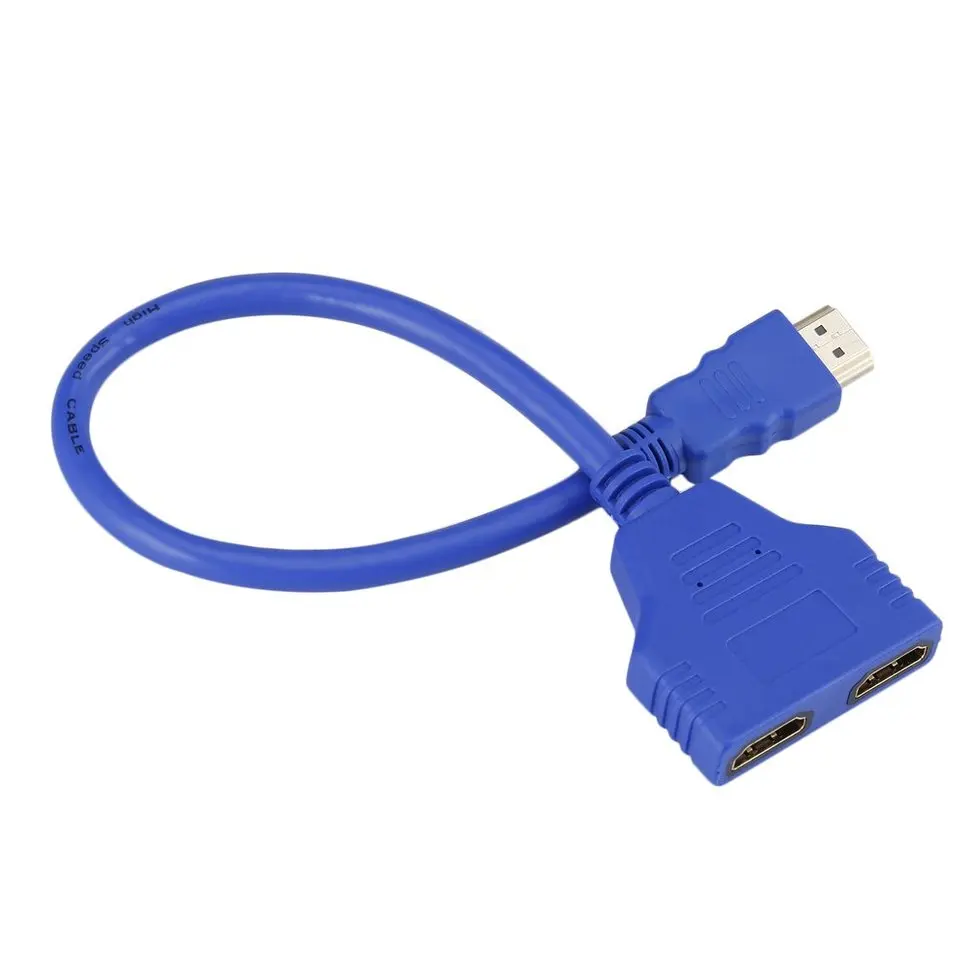 5PCS HDMI 1 to 2 Split Double Signal Adapter Convert Cable for Video TV