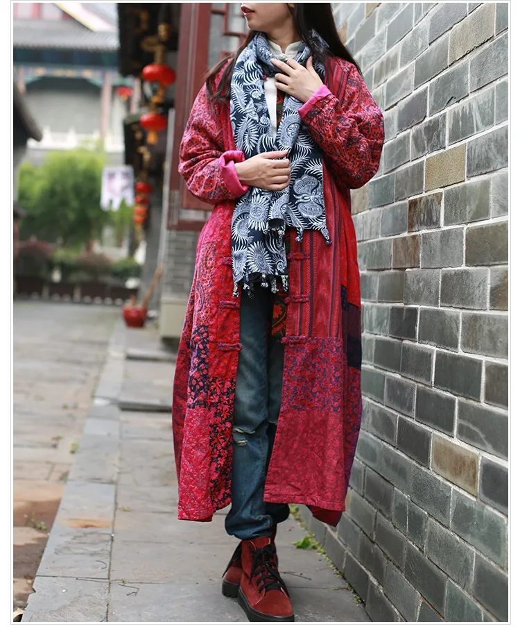 LZJN весеннее пальто одно нагрудное пальто для женщин традиционное китайское пальто Длинная ветровка Лоскутная Верхняя одежда