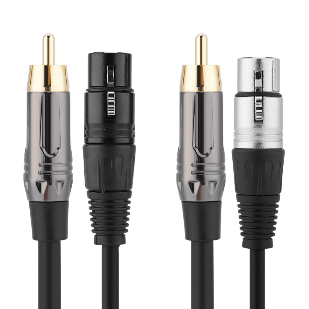 Высококачественный черный/Серебряный штекер 1 м/1 8 м/3 м/5 м/10 м RCA XLR Женский