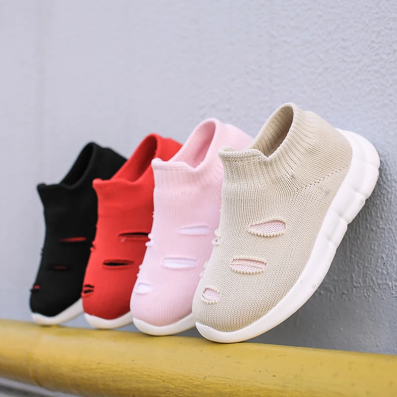 

Lsysag Knitted Sock Sneakers Kids Children Cartoon Fashion Casual Trainers Shoes Slip-on High Top Kint Breathable Shoes Sports