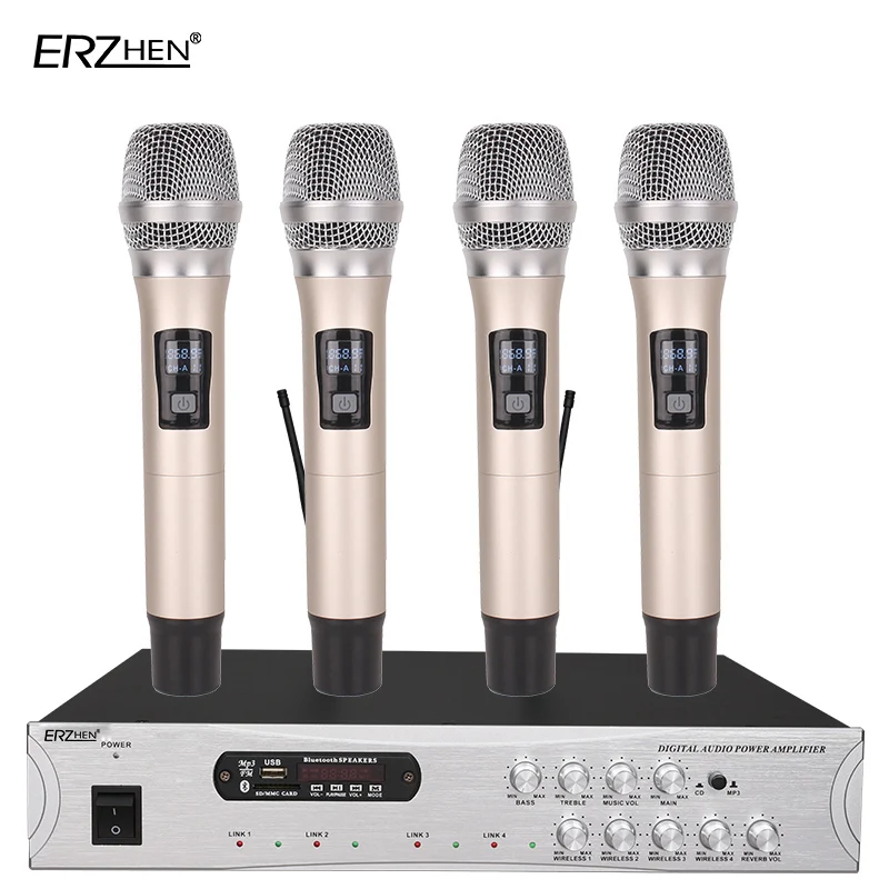 

Microphone Amplifier all-in-one machine 900E 4-channel wireless Bluetooth Built-in FM radio USB SD card MP3 PLAYER high under on