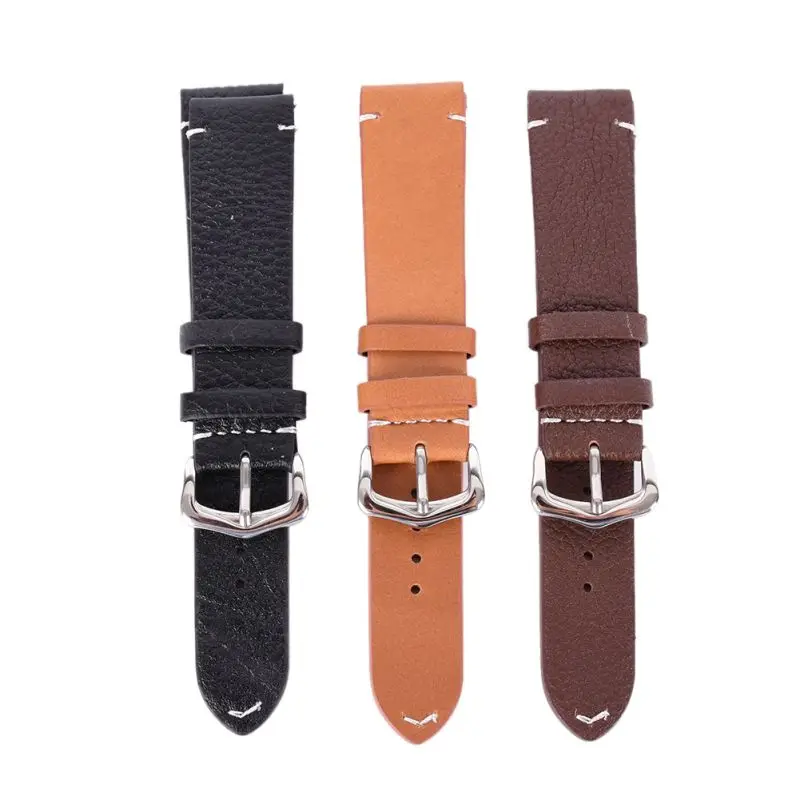 

Retail Wholesale 18mm 20mm 22mm Men Women Vintage Style Faux Leather Watch Strap Band Buckle Belt