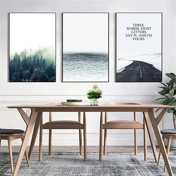 

YongHe Nordic Home Decorative Oil painting Modern Landscape Customizable Composition Poster Wall Pictures For Decorate Bed Room