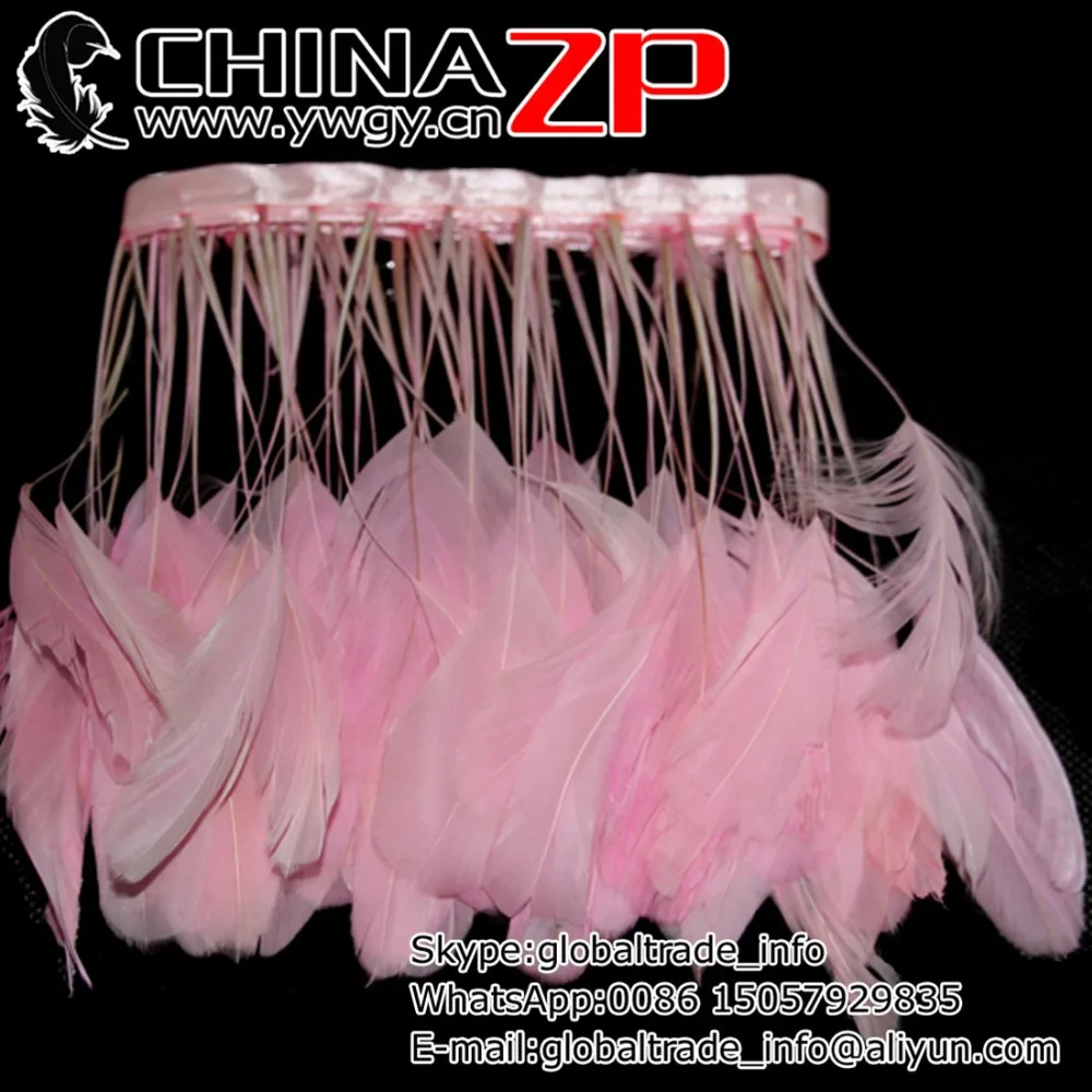 

4-6 Inch Manufacturer in CHINAZP Factory 10yards/lot Beautiful Dyed Baby Pink Stripped Coque Rooster Tail Feathers Trim