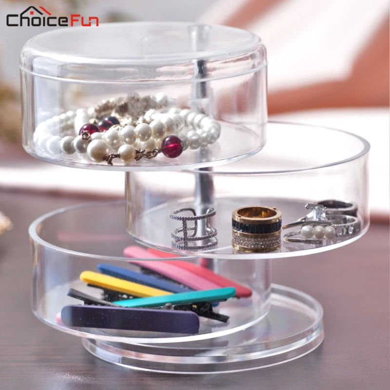 Choicefun Dresser 4 Layer Round Rotating Acrylic Girls Hair