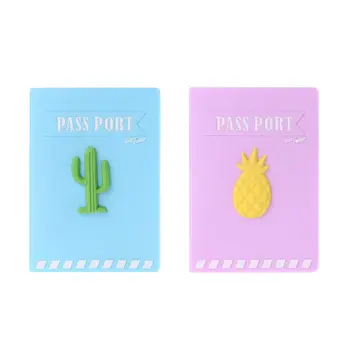 

Hot Sell Passport Cover Cute Cactus Pineapple Pattern Passport Ticket ID Card Holder For Women Travel Accessories