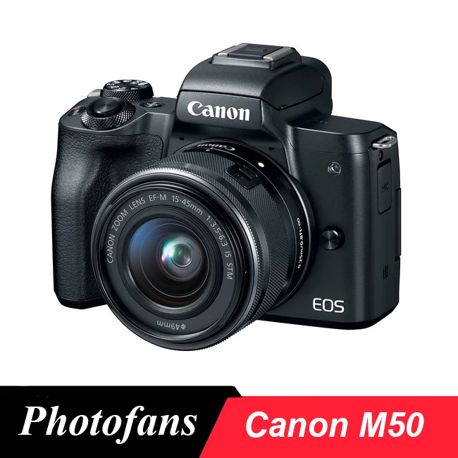 Беззеркальная камера Canon M50 с EF-M объективом 15-45 мм f/3,5-6,3 IS STM, черный-24,1 МП APS-C-4 K-Vari-угол сенсорного экрана-Wifi