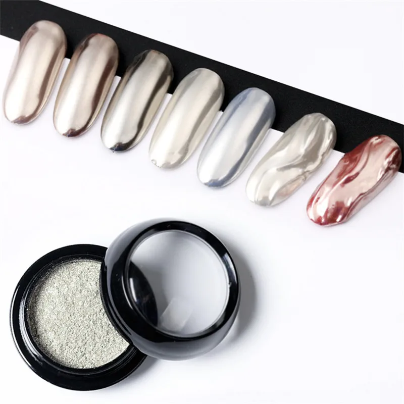 

Super Shine Silver Nail Glitter Mirror Powder 0.5g Chrome Dust Acrylic Powder Set for Manicure Nail Art Pigment Decorations