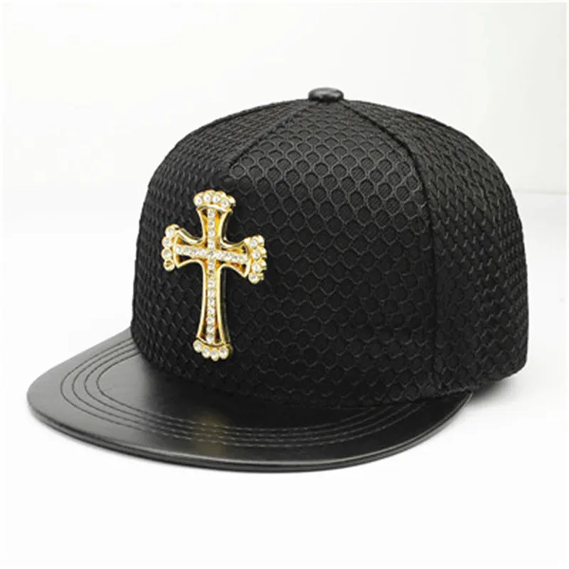 

LDSLYJR acrylic Metal cross Baseball Cap Adjustable Hip-hop cap Snapback Cap hats for Men and Women