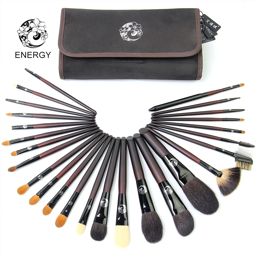 

ENERGY Brand Professional 25pcs Makeup Brush Set Goat Hair Powder Concealer Contour Eyeshadow Brushes with Bag B25GHW