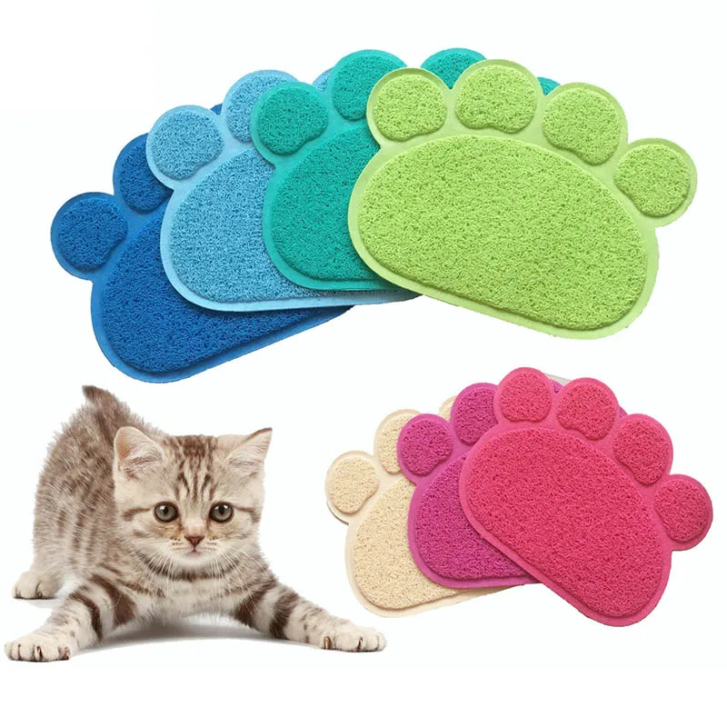 Милый форму Лапы Pet Кормление Коврики ПЭТ bowl Еда подачи воды Место Коврики Щенок Кровать Одеяло товары для животных