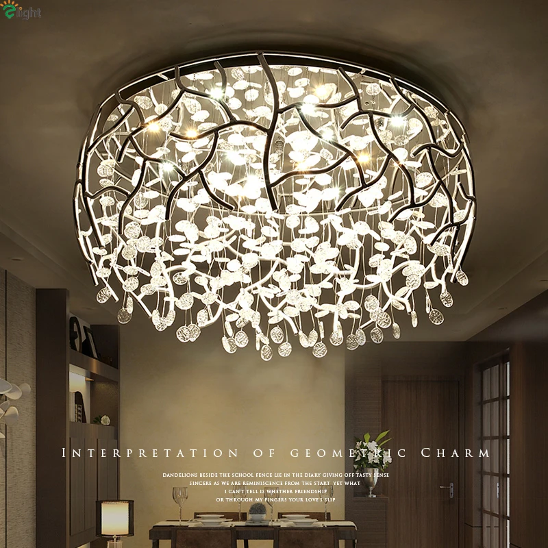 

Nordic Chrome Metal Dimmable Led Ceiling Lights Lustre Crystal Bedroom Led Ceiling Lamp Living Room Led Ceiling Light Fixtures