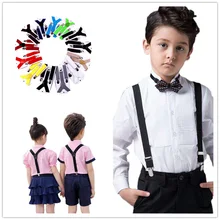 Цветные детские однотонные джинсы для мальчиков и девочек; брюки с эластичными подтяжками на подтяжках; аксессуары