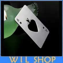 DHL 200 шт. Нержавеющая сталь Открывалки покер, игральные карты пик Барные инструменты