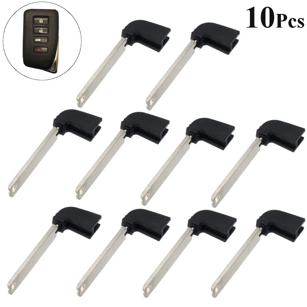 

#HYQ14FBA 10pcs Uncut Emergency Replacement Remote Key Fob Blades Insert For Lexus ES350H GS350 GS450h IS250 2013 2014 2015 2016