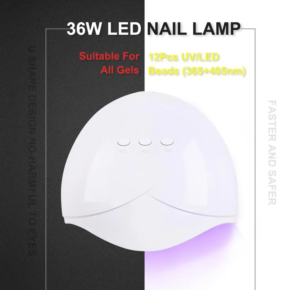 

Nail Dryer For Nail LED UV Lamp 36W UV LED Lamp For All Types Gel Polish Curing Nail Manicure Machine With Timer Nail Art Tools