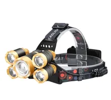 USB Rechargeable Headlight Headlamp 1T6+4xpe LED Head Lamp Flashlight Torch Head Light Lantern 18650 Battery super 45000lm usb 9 led led headlamp headlight head flashlight torch xm l t6 head lamp rechargeable for 18650 battery