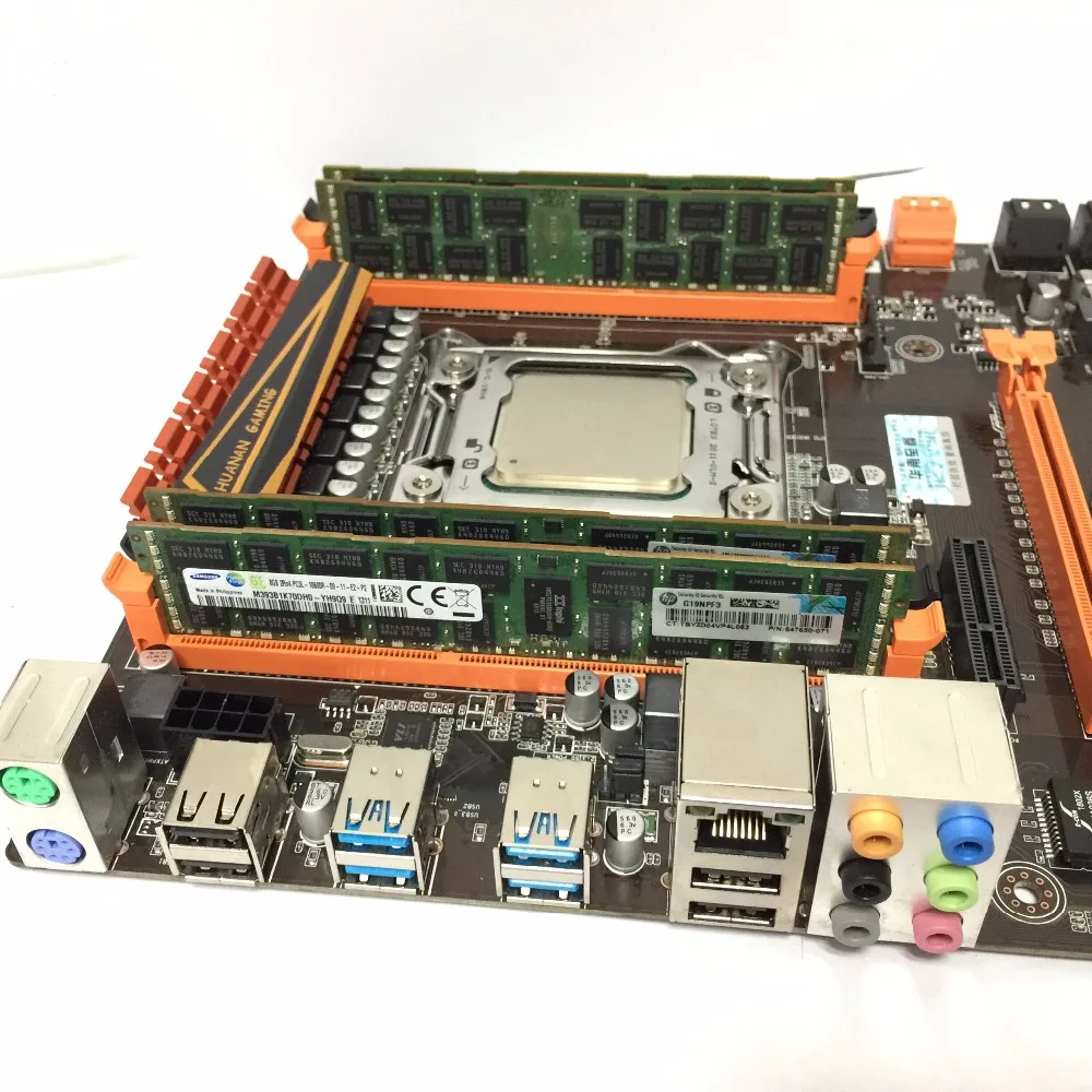 Новое поступление! HUANAN ZHI X79 LGA 2011 комплект материнская плата Xeon E5 2680 V2 озу 32 гб(4X8 гб) DDR3 1600 мгц ECC REG 120G M.2 SSD