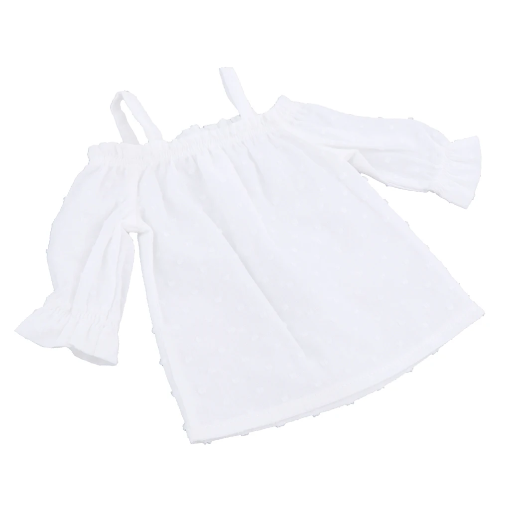 1/3 BJD Smart Doll Clothes Shoulder Tops for Dollfie DOD SD DD Bare Shoulder Top Shorts Casual Outfit White 