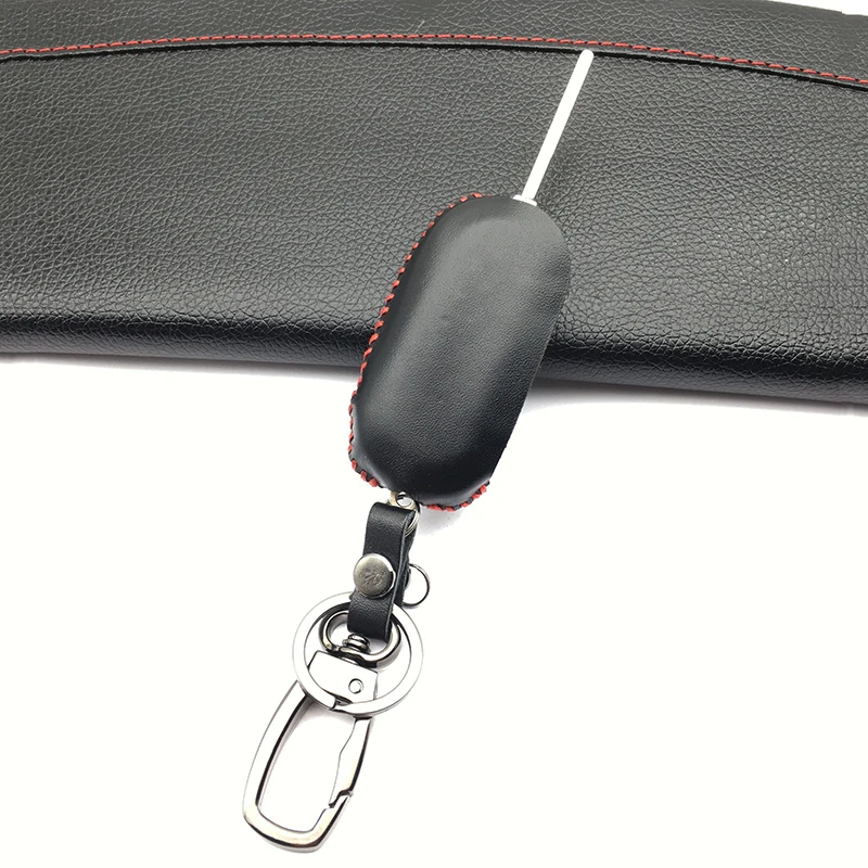 1 шт. 100% кожаный чехол для ключей верхнего слоя Fiat 500 флип с 3 кнопками брелок