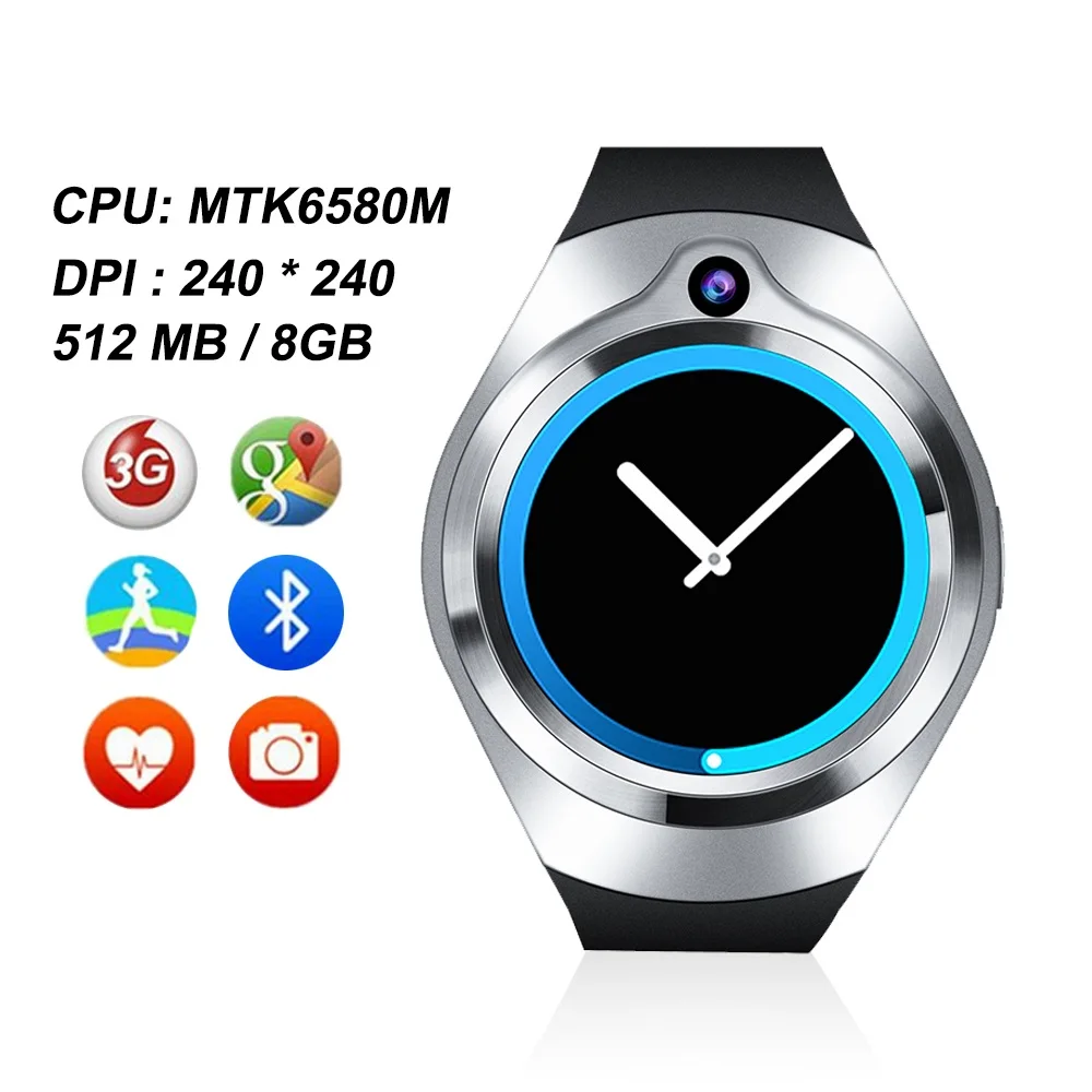 512MB-8GB Умные часы S216 Android 5,1 MTK6580 1 Гб+ 16 Гб монитор сердечного ритма трекер активности 3g WiFi gps Смарт-часы для IOS Android - Цвет: 512MB-8GB