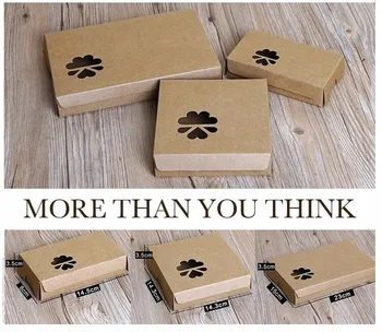

3 sizes Flat brown kraft gift box with window,hair extension packaging box, kraft paper cardboaed box for packing