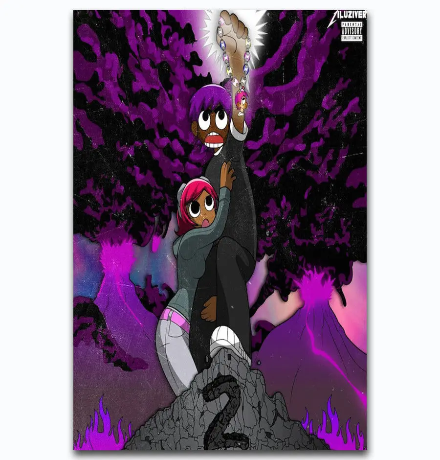 Hot Lil Uzi Vert Luv Is Rage Rap Music-Silk Art Poster Wall Sicker Decoration Gift | Дом и сад