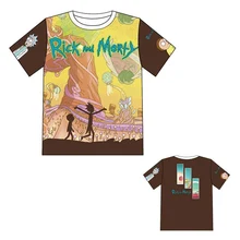 Рик и Морти футболка Косплэй костюм Рик Санчес Морти Смит Для мужчин Для женщин Летняя мода Повседневное Футболка короткий рукав футболки для девочек