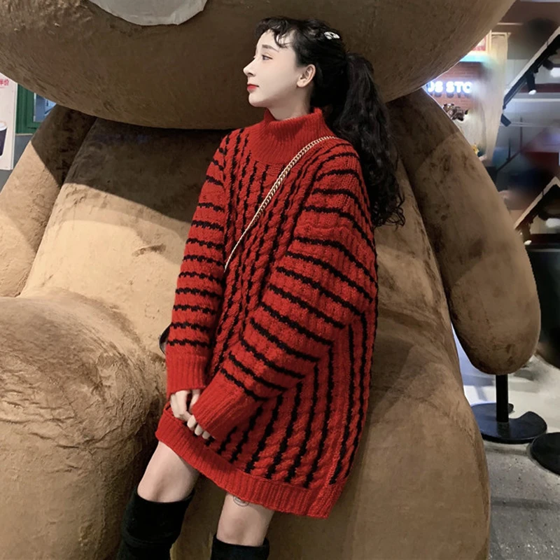 

women 2018 autumn winter long sweaters and pullovers cachemire knitted cashmere befree jersey mujer turtleneck loose outerwear
