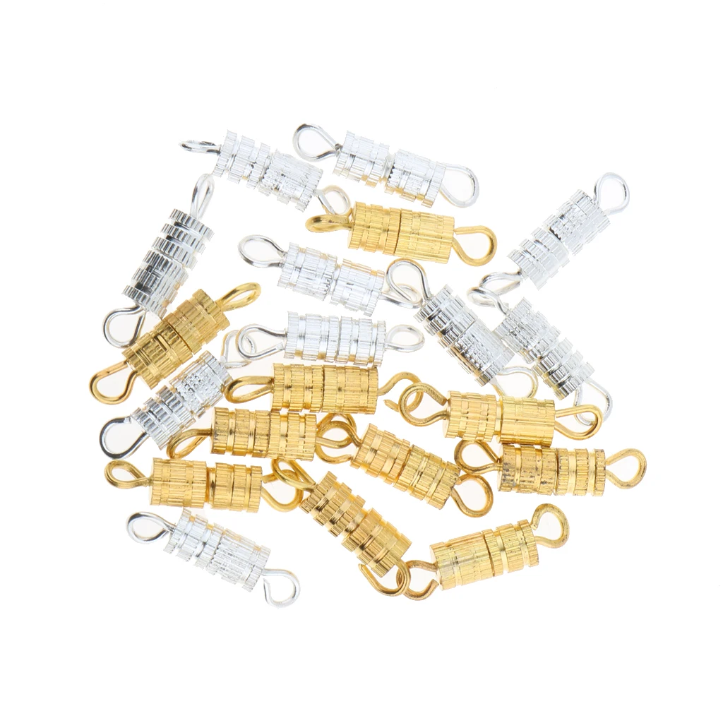 20pcs Silver Gold Column Barrel Clasps Swivel Screw Necklace Clasps Findings