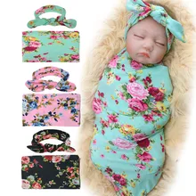 Детское одеяло для новорожденных с повязкой на голову, цветочный детский душ, пеленальный подарок, уход за ребенком, детское одеяльце для сна, M50