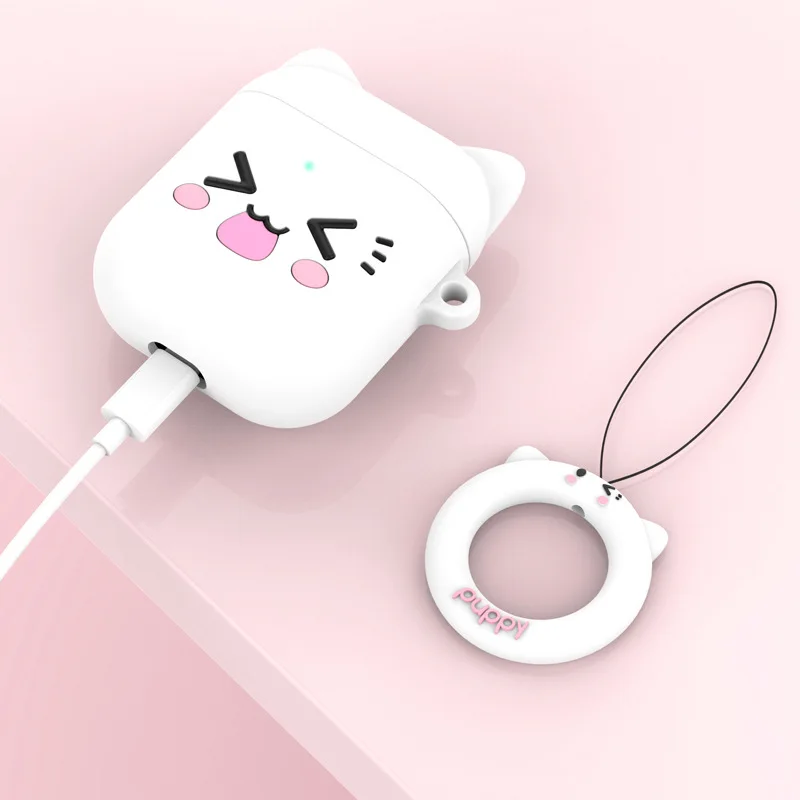 3D Прекрасный мультфильм Airpods 1 2 защитный чехол для беспроводных Bluetooth наушников