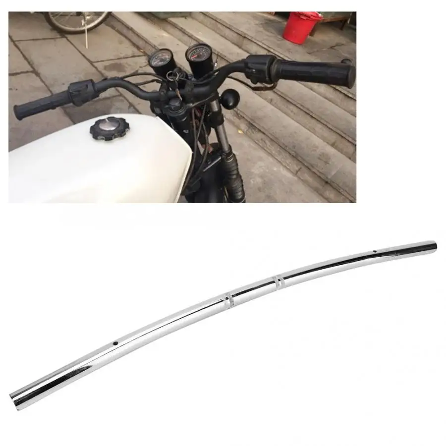 Универсальный 22 мм мотоциклетный руль из алюминиевого сплава ретро мотоцикл модифицированный Руль Серебряный мотоцикл части