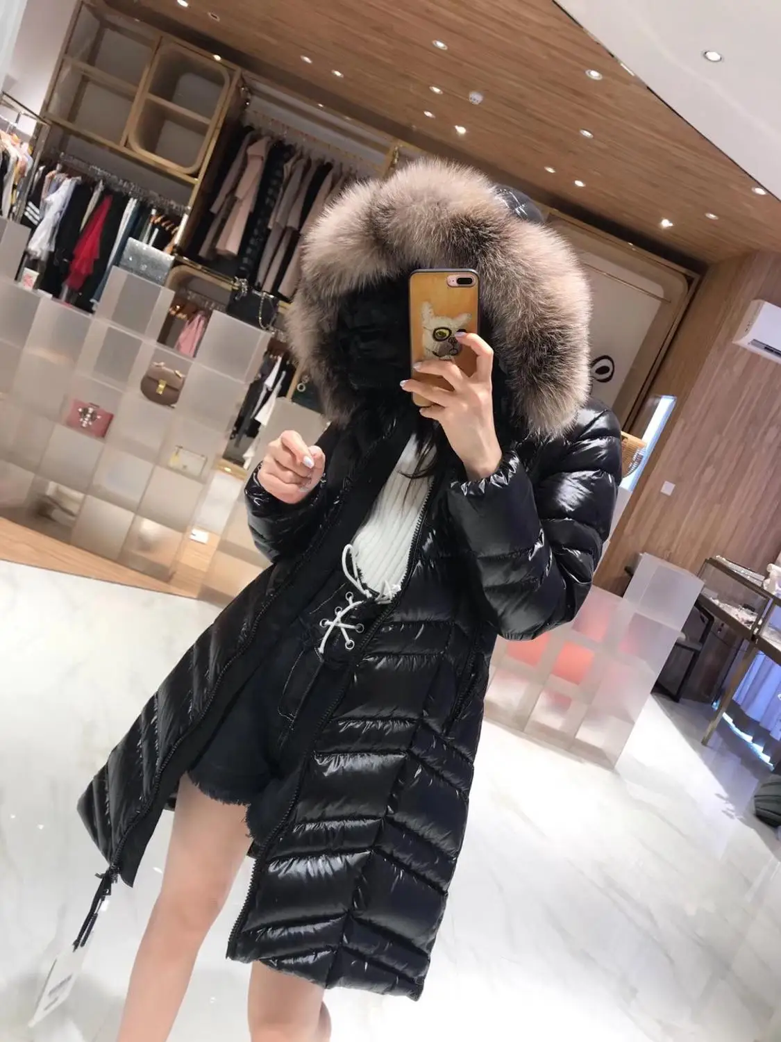 

New Style Winter Down Jacket Long Style Wit Belt And Super High Quality WHY2019990