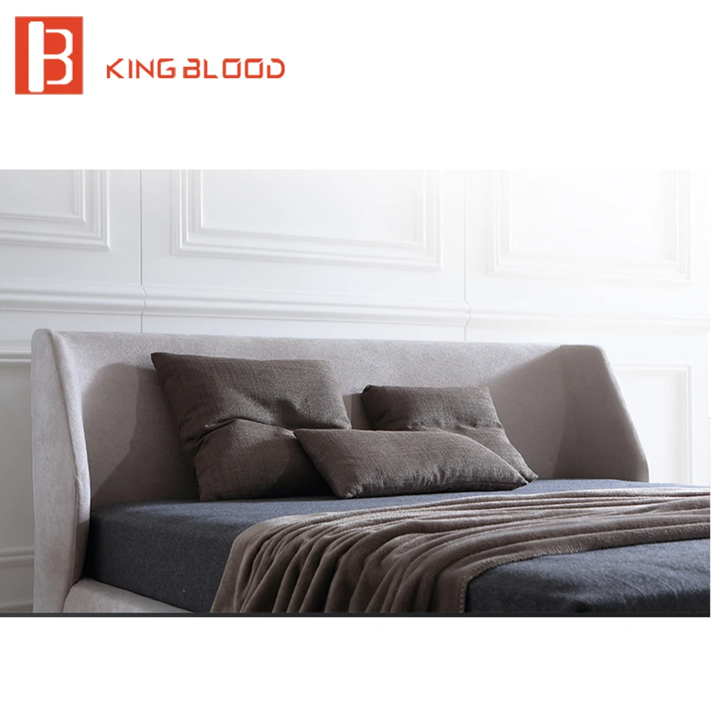 Простая тканевая кровать королевского размера в итальянском стиле|queen bed leather|italian