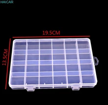 New Plastic 24 Slots Jewelry Storage Box Case Craft Organizer Beads mini goods storage feb20