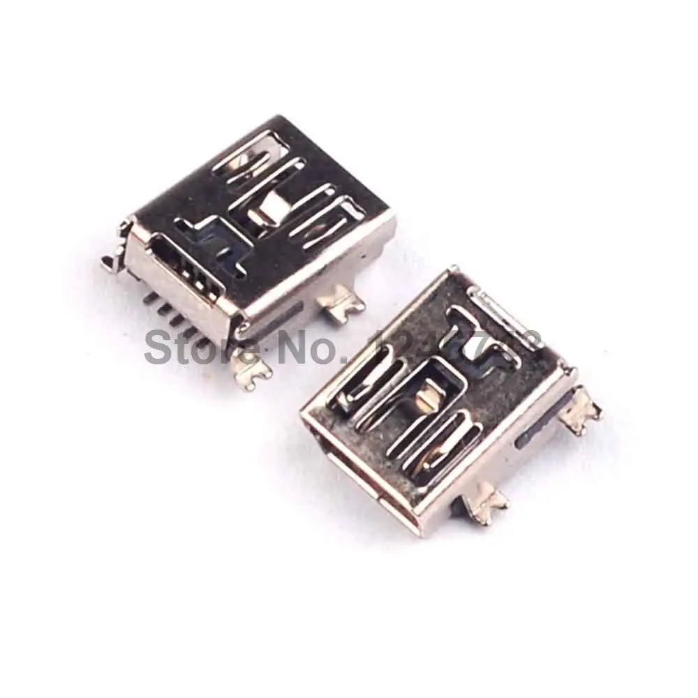 100 шт. 5 контактный гнездовой разъем Mini B USB SMD разъем|socket usa|connector ffcsocket metal |