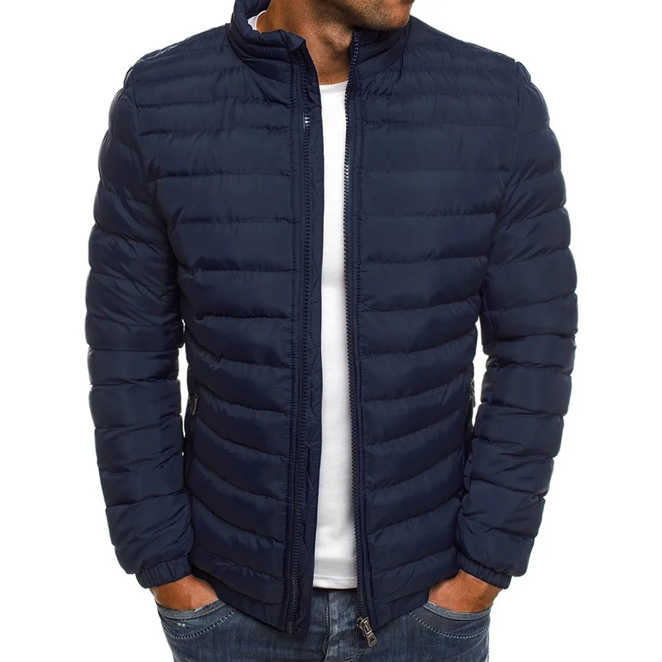 ZOGAA зимняя мужская куртка, модная мужская теплая куртка со стоячим воротником, мужские однотонные толстые куртки и пальто, мужское зимнее пальто, горячая распродажа
