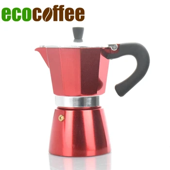 

6Cups Counted Classic Espresso Aluminum Moka Pot Mocha Color Coated Household Coffee Maker