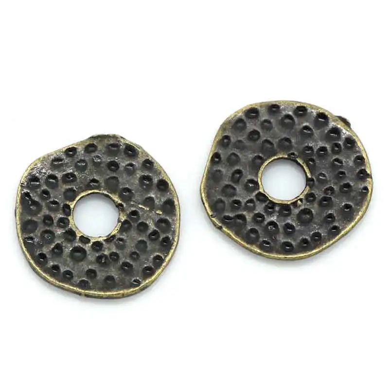 

DoreenBeads Zinc metal alloy Spacer Beads Round Antique Bronze DotColor Plated About 11.5mmx11mm,Hole:Approx 2.8mm,20 PCs