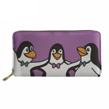 

Noisydesigns Ladies Cluth Pu Leather Purse for Phone Money Penguin Lover Printed Wallets pokemon Card Holders Females Wallet