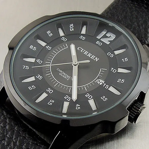 

2016 CURREN FASHION QUARTZ WATCHES HOUR DIAL DATE DAY CLOCK LEATER BLACK SORT MEN STEEL WRIST WATCH FREE SHIPPING