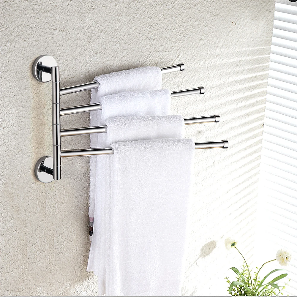 Wall Mounted Towel Rack Stainless Steel Swivel Bar Towel Rack