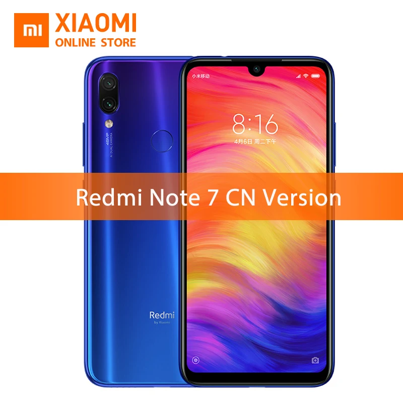  Xiaomi Redmi Note 7 3/32 ГБ  Snapdragon 660 Octa Core 4000 mAh 6,3" 48MP + 5MP  CE 