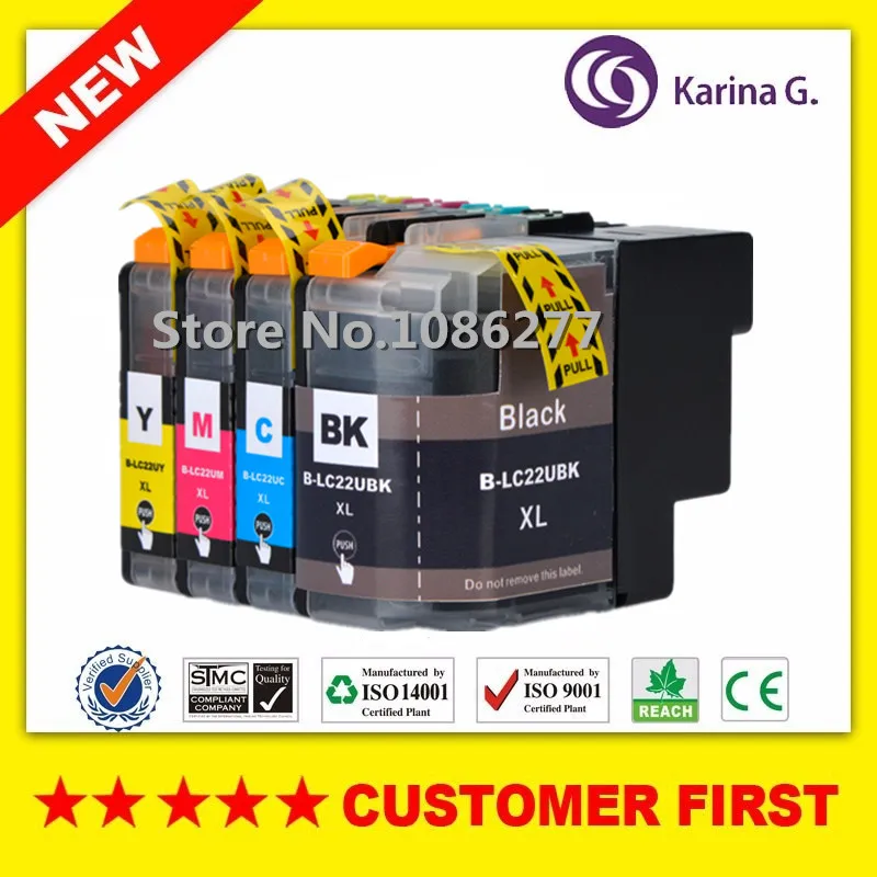 

4PCS For Brother LC22U LC 22U LC 22UXL ink cartridge For Brother DCP-J785DW MFC-J985DW