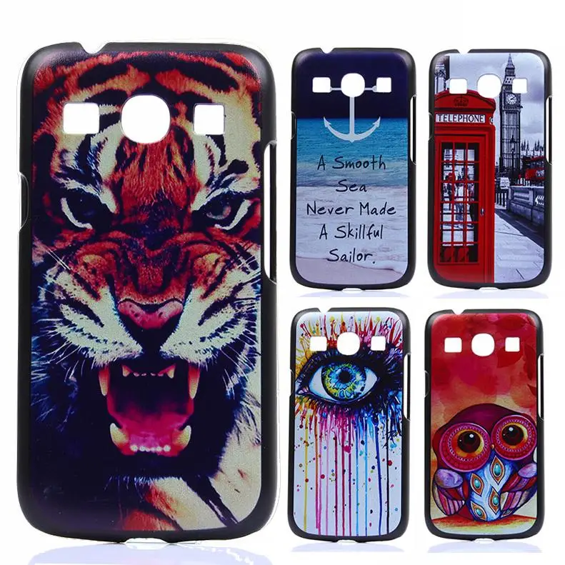 Free Shipping for Samsung Galaxy Core Plus G350 case Fashion 10 Style Cute Eiffel Tower Owl Tiger Painted cover For SM-G350 |