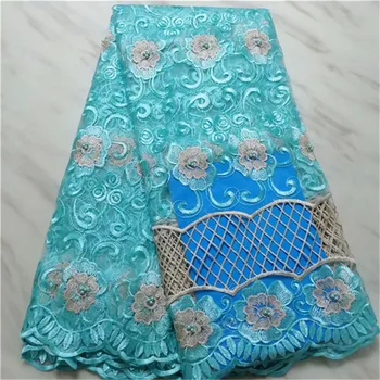 

Hot Sale Beads African Lace Fabric 2019 Fashion French Lace Fabric Nigerian Fabric Bridal High Quality For African Women