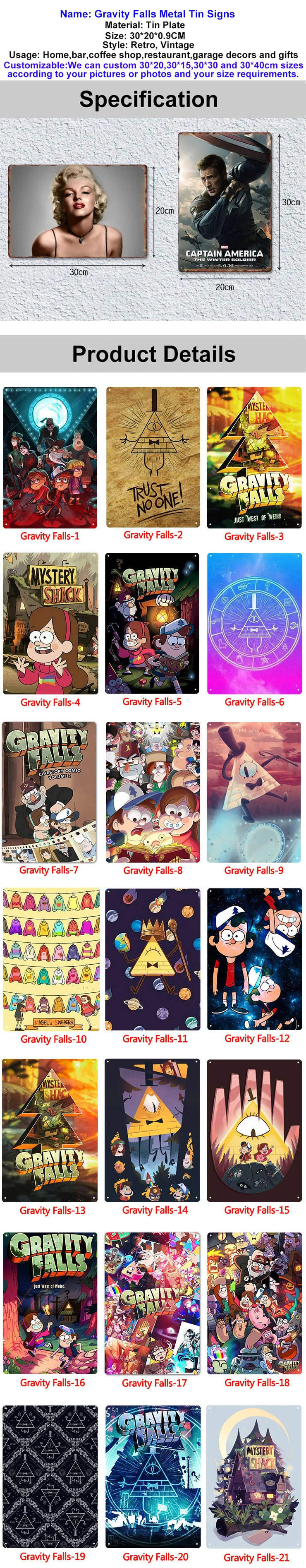 Gravity Falls Metal Tin Signs 1