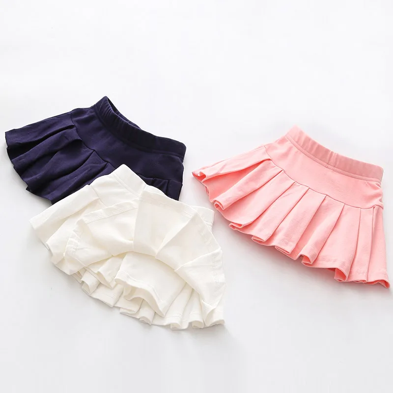 

Summer Trendy Pleated Baby Girls Skirts Kids Skorts Clothes Short Toddlers Clothing White/Pink/Blue 2019 T1/B217DBO